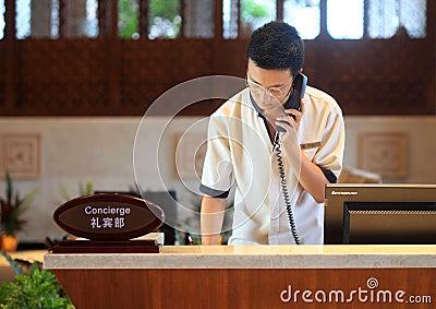 The hotel concierge waiter Editorial Stock Photo